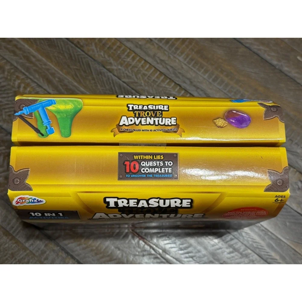 Grafix Treasure Trove Adventure Kids 10-in-1 Activity Kit Gold NIB 2-Pack